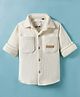 Ruff Fleece Knit Full Sleeves Solid Colour Shirt - Off White