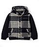 Ruff 100% Cotton Jacquard knit Full Sleeves Hooded Checks Shirt - Black
