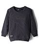 Ruff Cotton Elastane Knit Full Sleeves T-Shirt with Embossed Leaf Print - Grey