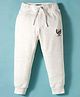 Ruff Fleece Knit Full Length Lounge Pant With Text Print - Ivory