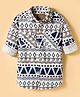 Ruff Jacquard Woven Full Sleeves Printed Shirt - Blue