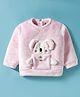 Little Kangaroos Fur Woven Full Sleeves Sweatshirt with Koala Applique - Baby Pink