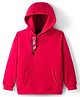 Little Kangaroos Fleece Knit Full Sleeves Hooded Sweatshirt With Text Print & Kangaroo Pocket - Red