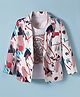Rikidoos Full Sleeves Abstract Printed Blazer With Tee Set - Peach & White