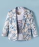 Rikidoos Full Sleeves Abstract Printed Blazer With Tee Set - Blue & White