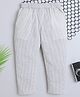 BAATCHEET Cotton Woven Full Length Striped Panda Back Printed Pant -Beige
