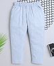 BAATCHEET Cotton  Woven Full Length Striped Panda Back Printed Pant -Blue
