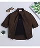 BAATCHEET Cotton Woven Full Sleeves Solid Shirt Attached Tee - Brown