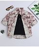 BAATCHEET Cotton Woven  Full Sleeves Floral Printed Shirt Attached Tee - Rust