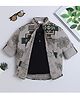 BAATCHEET Cotton Woven Full Sleeves Abstract Printed Shirt Attached Tee - Brown