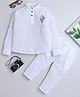 BAATCHEET Cotton Woven Full Sleeves Kite Printed Short Kurta And Pyjama Set - White