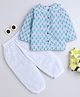 BAATCHEET Cotton Woven Three Fourth Sleeves Floral Printed Peter Pan Collar Top & Pant - Blue