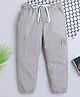 BAATCHEET Cotton Woven Full Length Kindness Is Contagious Patch Detailed Joggers - Grey