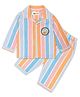 TIPPY TOP Pure Cotton Woven Full Sleeves Striped  Coordinating Night Suit Set -  Multi Colour