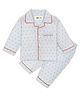 TIPPY TOP Pure Cotton Woven Full Sleeves Dots Printed Coordinating  Night Suit Set - Light Blue