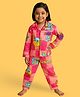 TIPPY TOP Pure Cotton Woven Full Sleeves Typography Printed Coordinating Night Suit Set - Pink