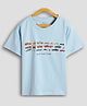 URBANRAC Cotton Knit Half Sleeves Just Like Dad Text Printed Tee - Sky Blue