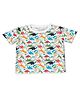 URBANRAC Cotton Knit Half Sleeves Dinosaurs Printed Tee - Multi Colour