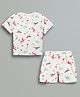 URBANRAC Cotton Woven Half Sleeves Dinosaur Printed Coordinating Tee & Short Set - Multi Colour