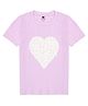 URBANRAC Cotton Woven Half Sleeves Heart Shaped Floral Printed Tee - Purple
