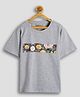 URBANRAC Cotton Woven Half Sleeves Floral Printed Tee - Grey