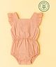 furr balls Organic Cotton Woven Frill Sleeves Solid Onesie - Pink
