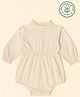 furr balls 100% Organic Cotton Woven Full Sleeves Solid Onesie - White