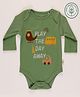 furr balls Organic Cotton Knit Full Sleeves Play The Day Away Text Printed Onesie - Green