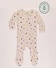 furr balls Organic Cotton Knit Full Sleeves Vehicles Printed Sleepsuit - Off White