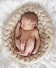 MOMISY Newborn Photography Wrap  Soft Wool Braided Baby Photo Prop Blanket (Beige)
