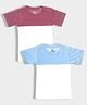 Orange Sugar 100% Cotton Knit Pack Of 2 Half Sleeves Colour Blocked Tees  - Maroon & Sky Blue