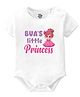 Baby Buzz 100% Cotton Knit Family Theme Half Sleeves Buas Little Princess Text Printed Onesie - White