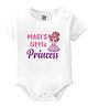 Baby Buzz 100% Cotton Knit Family Theme Half Sleeves Masis Little Princess Text Printed Onesie - White
