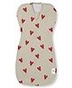 Cocoon Care Bamboo Cotton Knit Arms Up Swaddle Sleeping Pod Baby Nest With Heart Print - Beige