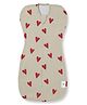 Cocoon Care Bamboo Cotton Knit Arms Up Swaddle Sleeping Pod Baby Nest With Heart Print - Beige