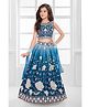 Ministitch Cotton Silk Woven Sleeveless Floral Embroidered & Sequins Embellished Lehenga Choli With Dupatta Set - Blue
