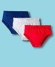 Kookie Kids Cotton Spandex Knit Solid Briefs Pack of 3 - Red White & Blue