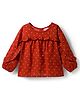 Babyhug 100% Cotton Woven Top with Polka Dot & Frill Detailing- Rust Orange
