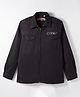 Junior Killer Full Sleeves Typography Printed Slim Fit Shacket - Black