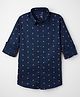Junior Killer Full Sleeves Abstract Printed Slim Fit Shirt - Navy Blue