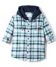 Junior Killer Full Sleeves Tartan Checked Slim Fit Hooded Shirt - White
