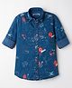 Junior Killer Full Sleeves Abstract Printed Slim Fit Shirt - Blue