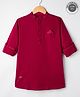 Junior Killer Full Sleeves Solid Slim Fit Kurta Style Shirt - Maroon