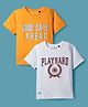 Junior Killer Pack Of 2 Half Sleeves Typography Printed Tees - White & Yellow