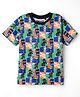 Junior Killer Half Sleeves Ninja Comic Panel Printed Tee - Black