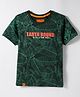 Junior Killer Half Sleeves Leaves Printed Tee - Dark Green