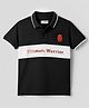 Junior Killer Half Sleeves Ultimate Warrior Text Embroidered Polo Tee - Black