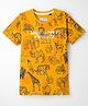 Junior Killer Half Sleeves Animals Printed Tee - Mustard