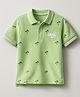 Junior Killer Half Sleeves Trees Printed Polo Tee - Light Green