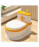 R for Rabbit Little Grownup Pixie Potty Seat with Music Comfortable Potty Training Sidekick Ergonomic Backrest Tissue Storage for Baby Infant & Kids - White & Orange
